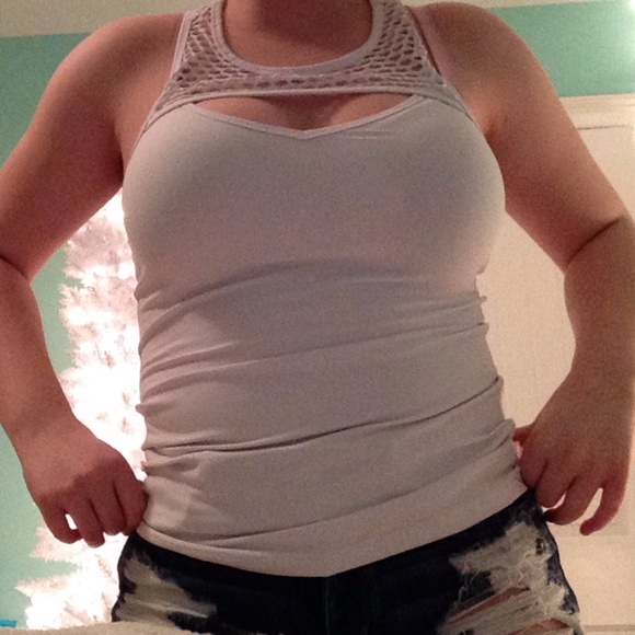 YOGALLICIOUS white workout tee - Picture 1 of 2